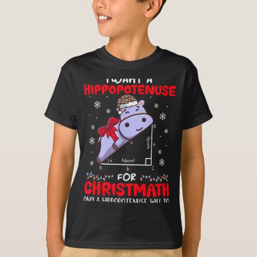 I Want A Hiptenuse For Christmath Math Teacher Chr T-shirt (Voorkant)