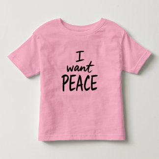 “I Want Peace”-ontwerp Kinder Shirts