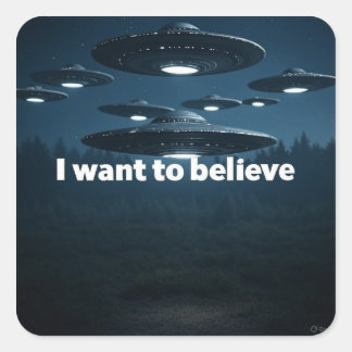 I want to believe vierkante sticker