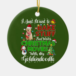I want to watch christmas movies GOLDENDOODLE Keramisch Ornament
