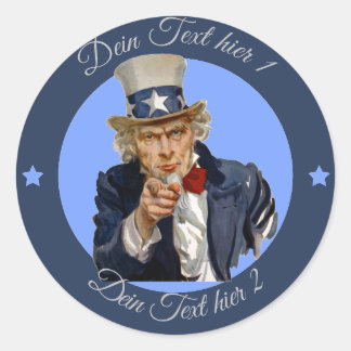 I Want You, Uncle Sam Ronde Sticker