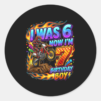 I was 6 i'm 7 year old birthday boy motocross 7th  ronde sticker