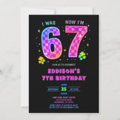 I Was 6 Now I’m 7 Birthday Invitation (Devant)