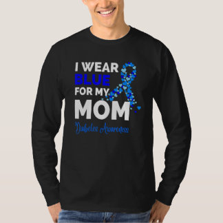 I wear Blue for my Mom Ribbon Heart shape Diabetes T-shirt