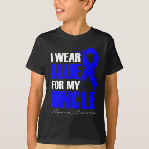 I Wear Blue For My Uncle Alopecia Feather T-shirt