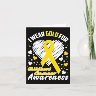 I Wear Gold For Childhood Cancer Awareness Ribbon Kaart