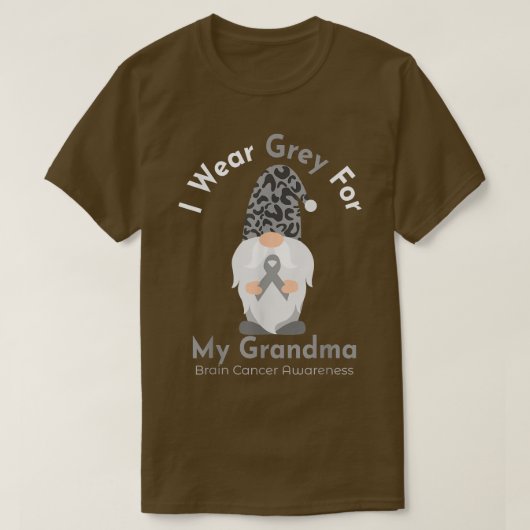 I Wear Grey For My Grandma Brain Cancer Awareness T-shirt (Design voorkant)