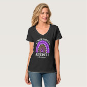 I Wear Purple for Alzheimer's Awareness Heart Rain T-shirt (Voorkant volledig)
