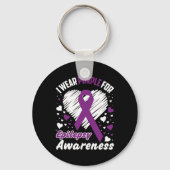 I Wear Purple For Epilepsy Awareness Sleutelhanger (Voorkant)