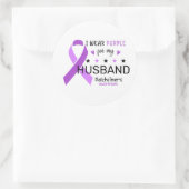 I Wear Purple For My Husband Alzheimer Awareness Ronde Sticker (Tas)