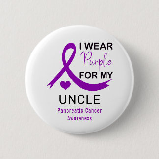 I Wear Purple For My Uncle Pancreatic Cancer Ronde Button 5,7 Cm