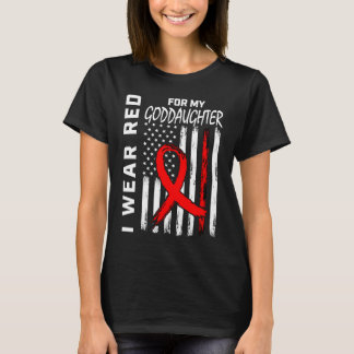 I Wear Red For My Goddaughter Heart Disease Awaren T-shirt