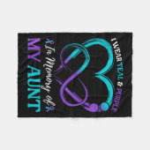 I Wear Teal & Purple In Memory Of My Aunt Fleece Deken (Voorkant (Horizontaal))