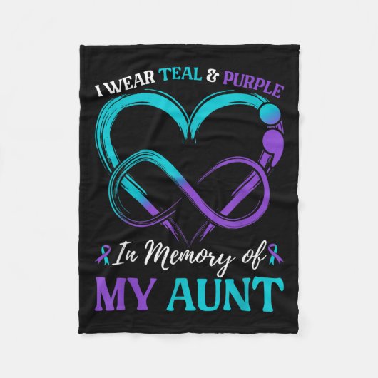 I Wear Teal & Purple In Memory Of My Aunt Fleece Deken (Voorkant)