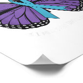 I Wear Teal And Purple Suicide Awareness Mental He Poster (Hoek)