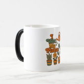 I Wet My Plants – Retro 70s Stripes Magische Mok (Voorkant links)