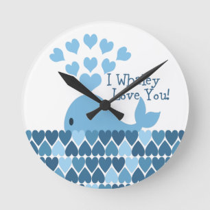I Whaley houdt van u! Blauw Ronde Klok