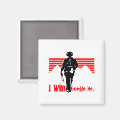 I Win Google Me Motivational Retro Silhouette Shir Magneet (Voorkant / Achterkant)