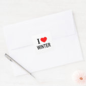 I ❤️ WINTER I LIEFT VAN WINTER I HEART WINTER VIERKANTE STICKER (Envelop)