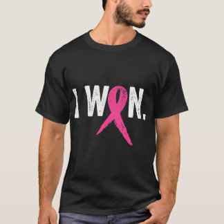 I Won Breast Cancer Awareness Support Pink Ribbon T-shirt