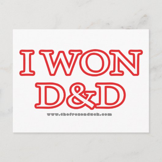 I Won D&D Briefkaart (Voorkant)