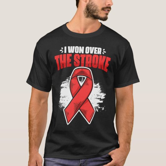 I Won Over Stroke Survivor Red Ribbon Stroke Aware T-shirt (Voorkant)