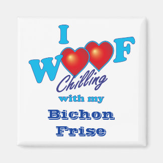 I Woof Bichon Frise Magneet