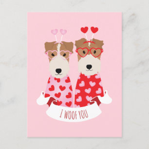 i Woof You Valentijn Welsh Terrier Dogs Feestdagenkaart
