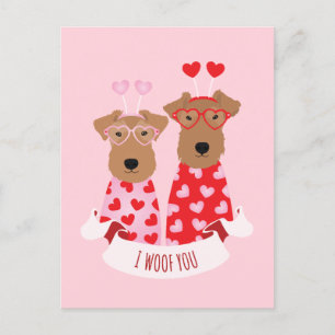i Woof You Valentijn Wire Fox Terrier Dogs Briefkaart