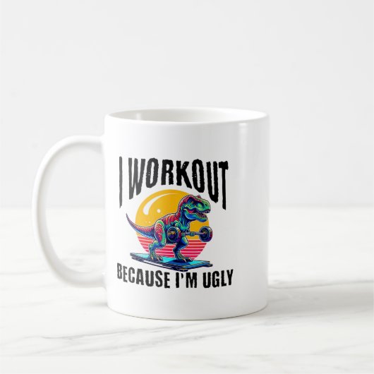 I Workout Because I'm Ugly Motivational  Koffiemok (Links)