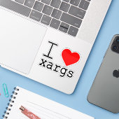 I ❤️ xargs vinyl sticker (Ordinateur portable avec iPhone)