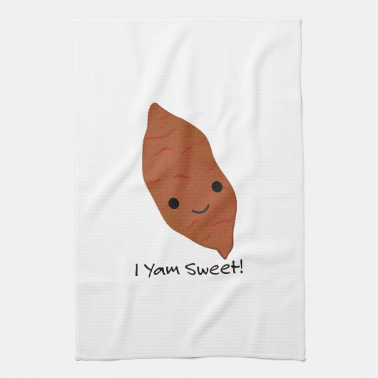 I Yam Sweet Cute kawaii Sweet Potato Theedoek (Verticaal)