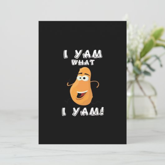 I Yam What I Yam Classic Funny Meme Feestdagenkaart (Staand voorkant)