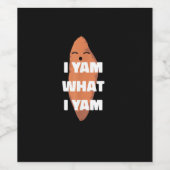 I Yam What I Yam - Dansende zoete aardappel dan Wijn Etiket (Enkel label)
