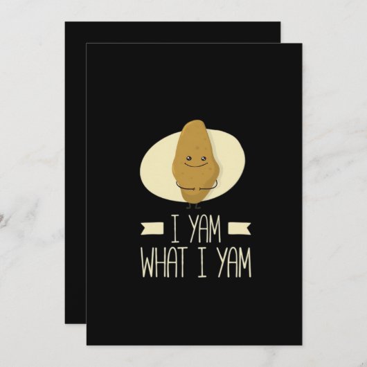 I Yam What I Yam - Sweet Potato Thanksgiving Feestdagenkaart (Voorkant / Achterkant)