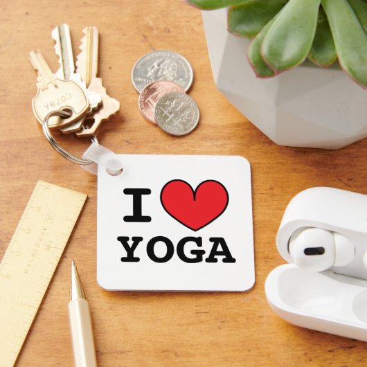 I ❤ YOGA custom sleutelhanger cadeau met rood hart (Bureau)