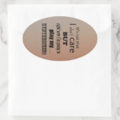 I Zorgvuldigheid Ovaal Sticker (Tas)