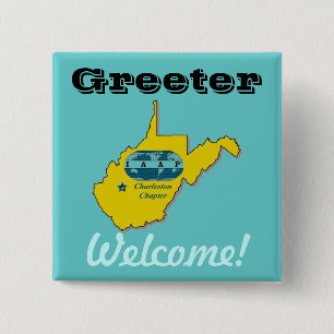 IAAP Greeter Badge Vierkante Button 5,1 Cm