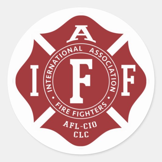 IAFF Maltese ronde Sticker (Voorkant)