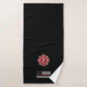 IAFF Thin Red Line Cross Bath Towel Badhanddoek (Badhanddoek)