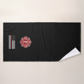 IAFF Thin Red Line Cross Bath Towel Badhanddoek (Badhanddoek)