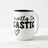 Iam Sarcastic - typografie kunst Tweekleurige Koffiemok (Voorkant rechts)