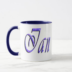 Ian, Name, Logo, Blue Ringer Combo Coffee Mok