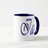 Ian, Nom, Logo, Bleu Ringer Combo Coffee Mug (Devant droit)