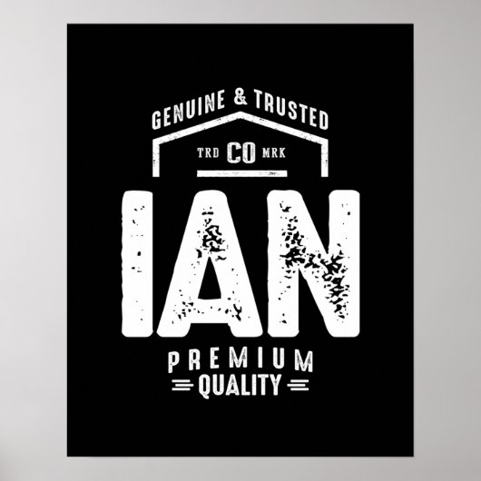 Ian Personalized Name Birthday Gift Poster (Voorkant)