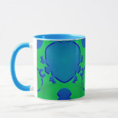 IAN ~ Zany 3D Fractal ~ Mug bleu et vert (Gauche)