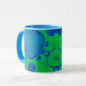 IAN ~ Zany 3D Fractal ~ Mug bleu et vert (Devant gauche)