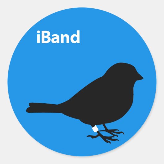 iBand Blue Ronde Sticker (Voorkant)