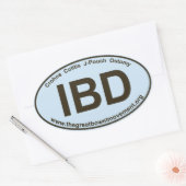 IBD - Crohns Colitis - Autocollant ovale - Bleu/Br (Enveloppe)