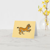 Iberische LYNX - Bedreigde dieren grafiek - Geel Kaart (Gele Bloem)